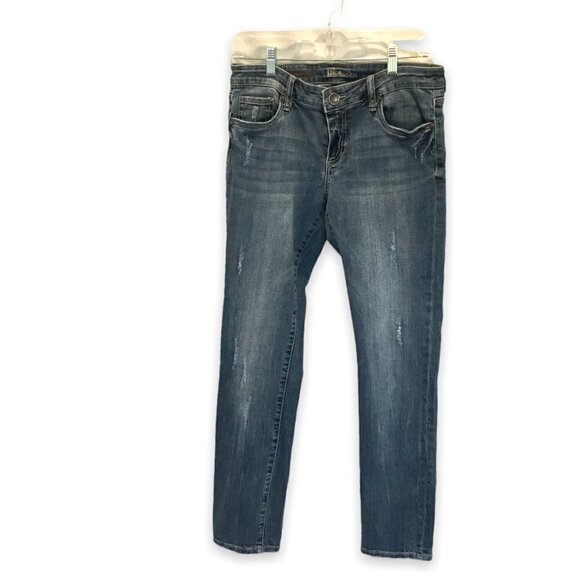 KUT from the Kloth Jeans Women's Sz 4 Distressed Boyfriend Medium Wash 5 Pocket - Picture 1 of 10